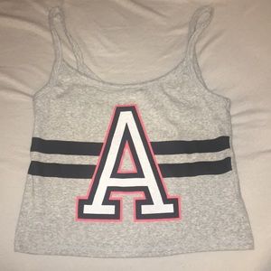 Gray cropped tank top
